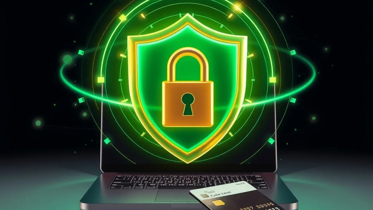 Shield and padlock protecting a laptop, illustrating Tucan Casino data security