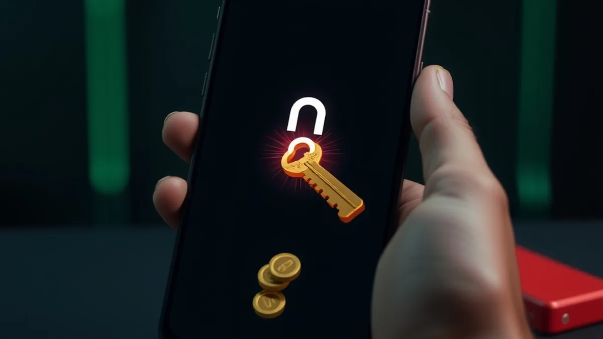 Smartphone with a golden key unlocking a Tucan Casino no deposit bonus